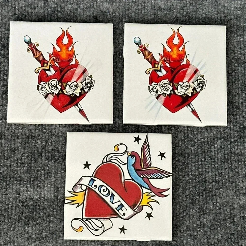 Jacqueline Thompson Ceramics Decorative Tiles Tattoo Art Retro Home Decor